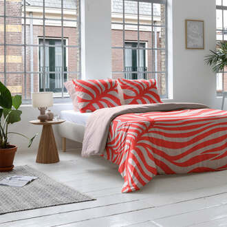 Cloud Nine Sale: -43% | Dekbedovertrek Katoen-Satijn - Vibrant Fern - Lits-Jumeaux (240x220 Cm) - Rood & Meerkleurig Katoen-satijn Katoen - Bloemen & Natuur & Abstract - - Dekbed-Discounter.nl