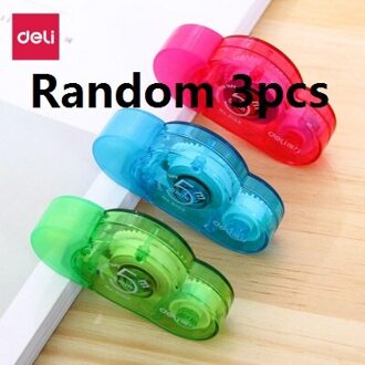 Cloud Vormige Correctie Tape 5 Mm X 5 M Roller Riem Kleurrijke Transparante Cover Schrijven Corrector Kantoor School Briefpapier Deli 8188 willekeurig 3stk