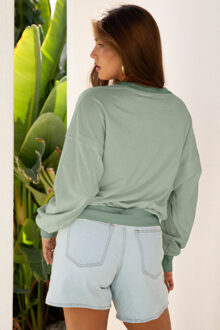 Clover Design Lange Mouwen Top Salie Groen