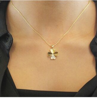 Clover Petal Hangers - Oostenrijks kristal Wit & Goud