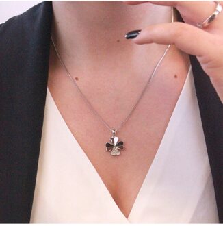 Clover Petal Hangers - Oostenrijks kristal Wit Zilver - One Size