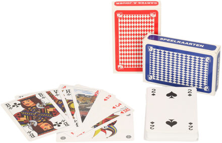 Clown Games Set van 2x clown games speelkaarten rood en blauw karton - Kaartspel