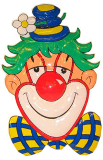 Clown met blauw hoedje 70 cm - Feestdecoratievoorwerp