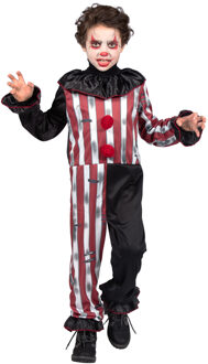 Clown Overall Halloween Kind Rood - Zalm, Zwart, Wit - Transparant