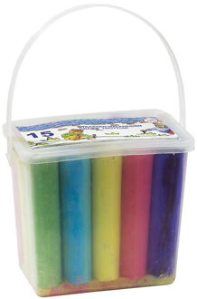 Clown stoepkrijt sticks - 15x stuks - verschillende kleuren - speelgoed - kinderen