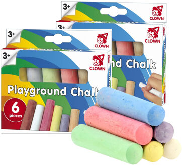 Clown stoepkrijt sticks - 36x stuks - verschillende kleuren - speelgoed - kinderen