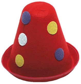 Clown verkleed hoedje - kinderen - rood - Carnaval kostuum hoed