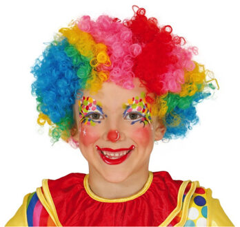 Clown verkleed pruik voor kinderen - gekleurd - Carnaval verkleed accessoires - clowns pruiken Multi
