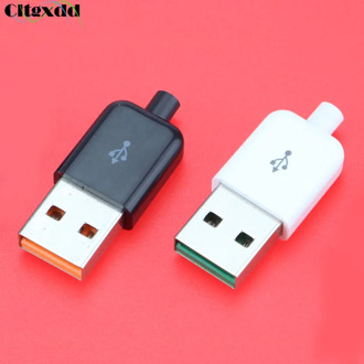 Cltgxdd 1PCS DIY USB 2.0 Connector Plug A Type Male 4 Pin Assembly Adapter Socket Black White Plastic Shell For Data Connection