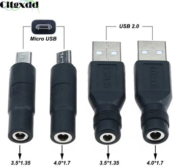 Cltgxdd 1PCS Micro USB / USB 2.0 Male to DC 3.5*1.35 / 4.0*1.7 mm Female Plug Jack Converter Laptop Adapter Connector
