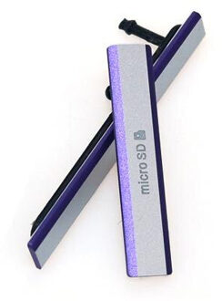 Cltgxdd Micro SD USB + SIM Card Slot Stof Plug Poort Opladen voor Sony Xperia Z2 D6503 L50W D6502 D6543 dust Waterdichte Hoes paars