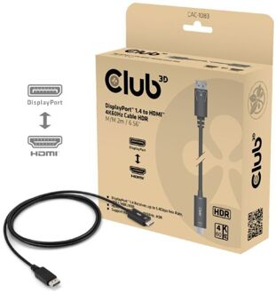 Club 3D DisplayPort 1.4 to HDMI 4K60Hz kabel Adapter