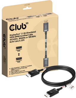 Club 3D DisplayPort 2.1 Bi-Directional VESA DP80 Certified kabel 4K 240 Hz Kabel