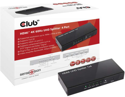 Club 3D HDMI 2.0 UHD Splitter 4 Ports