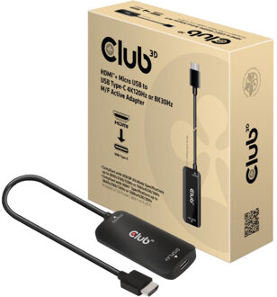 Club 3D HDMI+ Micro USB naar USB-C Adapter