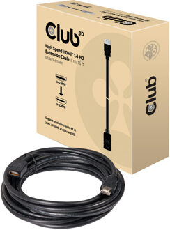 Club 3D High Speed HDMI 1.4 HD Extension Cable, 5m Zwart