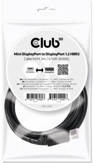 Club 3D Mini DisplayPort naar Displayport Kabel 2 Meter