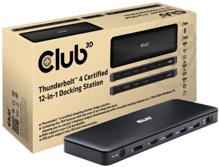 Club 3D Thunderbolt 4 12-in-1 Dock Dockingstation