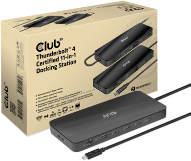 Club 3D Thunderbolt 4 Certified 11-in-1 Docking Station Multikleur