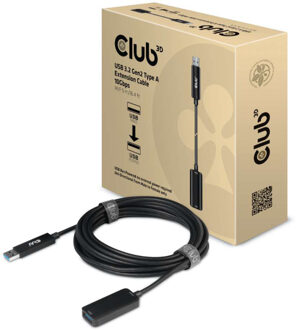 Club 3D USB 3.2 Gen 2 verlengkabel - 5m - Zwart