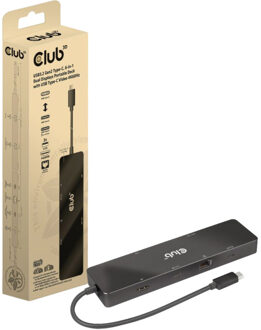 Club 3D USB-C 3.2 Gen2 6-in-1 Dual displays Portable dock Dockingstation