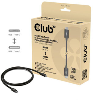 Club 3D USB-C 80Gbps Certified 240W 8k 240Hz Kabel