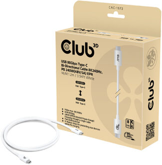 Club 3D USB-C 80Gbps Certified 240W 8k 240Hz Kabel
