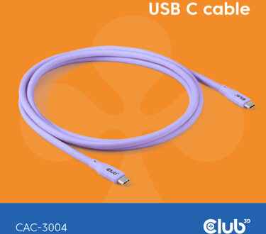 Club 3D USB C Cable Purple Kabel
