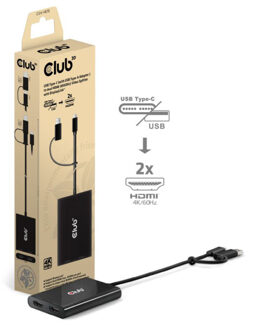 Club 3D USB-C naar 2x HDMI Video splitter met DisplayLink HDMI Splitter