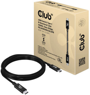 Club 3D USB4 Gen2x2 USB Type-C Kabel - 2m - Zwart