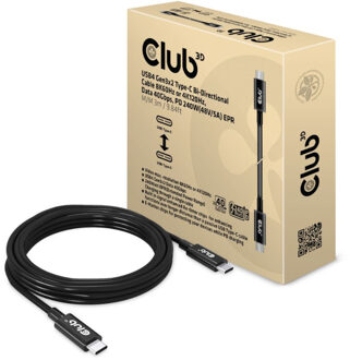 Club 3D USB4 Gen3x2 Type-C Bi-Directional kabel, 3 meter Kabel