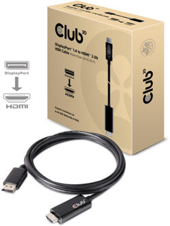 club3D DisplayPort Aansluitkabel 2.00 m CAC-1082 Zilver [1x DisplayPort stekker - 1x HDMI-stekker]