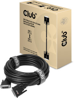 club3D DVI-D Dual Link (24 1) Cable Bidirectional M/M 10m/ (CAC-1220)