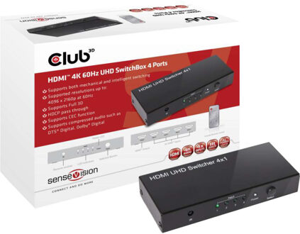 club3D HDMI 2.0 UHD SwitchBox 4 Ports