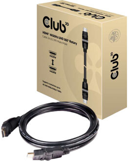 club3D HDMI Aansluitkabel 2.00 m CAC-1360 High Speed HDMI met ethernet, Vlambestendig Zwart [1x HDMI-stekker - 1x HDMI-stekker]
