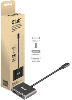 club3D MST hub USB3.2 Gen2 Type-C(DP Alt-Mode) to DisplayPort   HDMI 4K60Hz M/V (CSV-1552)