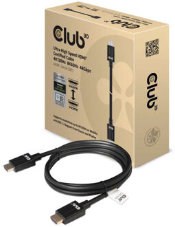 club3D Ultra High Speed ââHDMIâ¢2.1 gecertificeerde kabel 4K120Hz, 8K60Hz 48Gbps M/V 1.5M (CAC-1370)