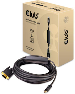 club3D USB Aansluitkabel 5.00 m CAC-1512 Vlambestendig Zwart