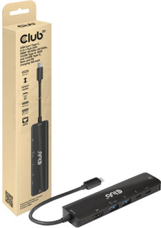 club3D USB Gen1 Type-C, 6-in-1 Hub with HDMI 8K30Hz, 2xUSB Type-A, RJ45 and 2xUSB Type-C, Data and PD charging 100 watt (CSV-159