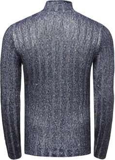 Clubwear gebreide trui met hoge hals - maat XL Marineblauw