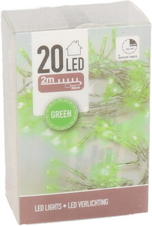 Cluster lichtsnoer - groen - 20 leds - 200 cm - op batterij - kerstboomverichting