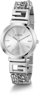 Cluster Roestvrij Stalen Horloge Zilver Guess , Gray , Dames - ONE Size