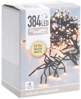 Clusterverlichting - 300 cm - 384 leds - warm wit - buiten/binnen - Kerstverlichting kerstboom