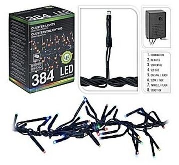 Clusterverlichting - gekleurd - 384 led lampjes - 535 cm - 8 functies - kerstverlichting