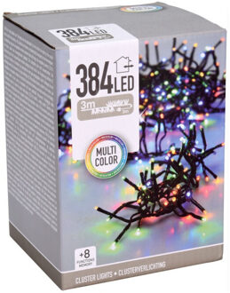Clusterverlichting - gekleurd - 384 leds - 280 cm - zwart snoer