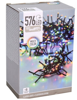 Clusterverlichting - gekleurd - 576 leds - 420 cm - zwart snoer