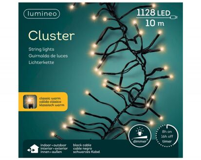 Clusterverlichting Klassiek Warm 10 m/1128 Lampjes Zwart