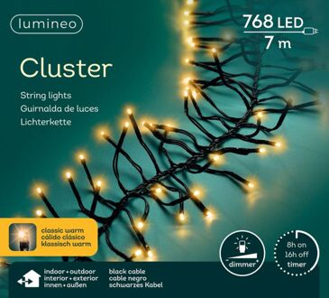 Clusterverlichting Klassiek Warm 6 m/768 Lampjes Zwart