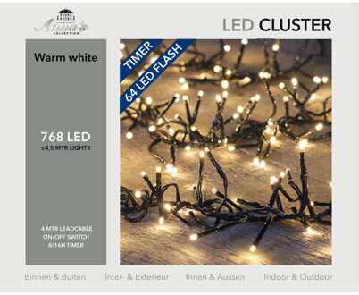 Clusterverlichting - timer - 768 leds - warm wit