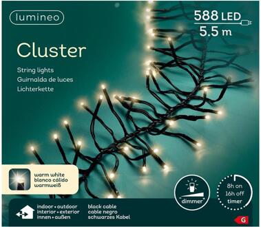 Clusterverlichting Warm Wit 4,5 m/588 Lampjes Zwart